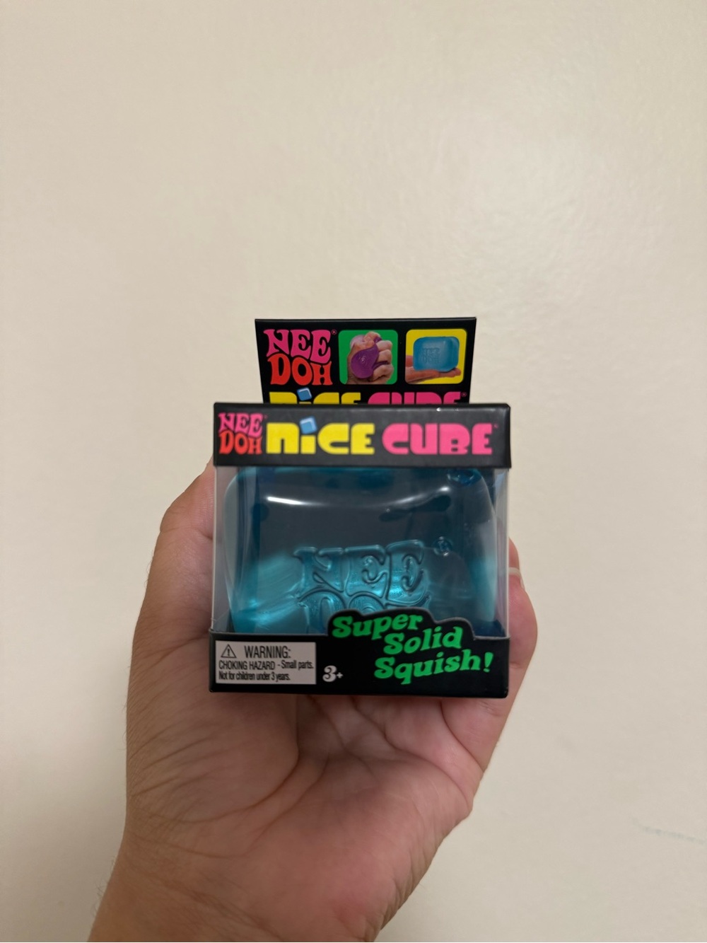 NeeDoh Nice Cube Super Solid Squish - Teal Blue